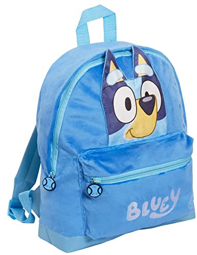 Bluey Mochila para niños, escuela, guardería, mochila de felpa 3D, bolsa de viaje, bolsa de almuerzo, azul, Taille unique