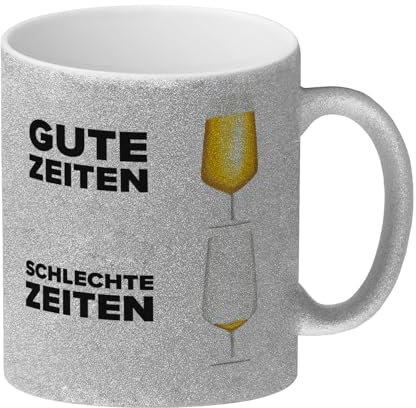 speecheese Gute Zeiten - Schlechte Zeiten Bier Glitzer-Kaffeebecher