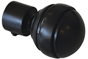 GARDINIA 2 x Chicago Series Ball End Pins for Curtain Pole Metal Matt Black Diameter 20 mm
