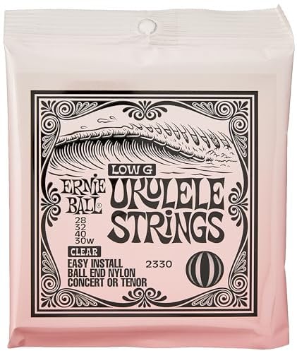 Ernie Ball Concert/Tenor Transparente Ukulele-Nylonsaiten und gewickelte G-Saite mit Kugelenden