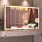 BEAUTME Miroir Maquillage Hollywood Grand Miroir Coiffeuse Lumineux Contrôle Tactile Luminosité Réglable sur Table & sur Mur, Grossissant 10x, Argent, 1016×180×618mm