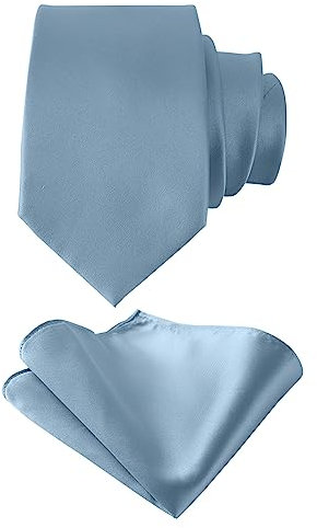Herren-Krawatten-Set, Einstecktuch, hochwertige Krawatten für Herren, Krawatten für den modernen Gentleman, Krawatten für Herren, Krawatten für Herren, Krawatten für Herren, dusty blue, Eine Größe