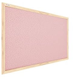 ALLboards Tableau en Liège Rose Pastel avec Cadre en Bois 60x40cm