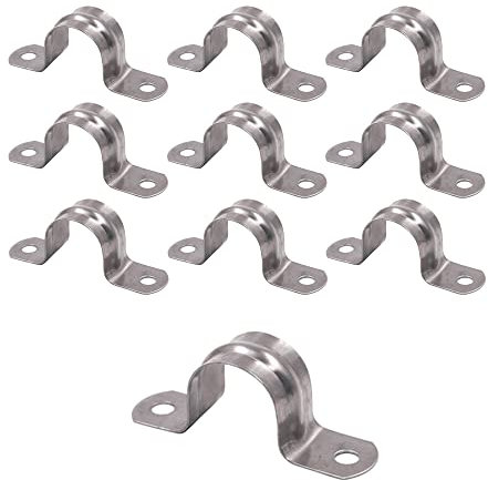 110mm Pipe Strap Clamps, 10 Pcs 304 Stainless Steel Pipe Holder Brackets, Saddle U Shaped Tube Clips for Ducting Plumber Water Pipe