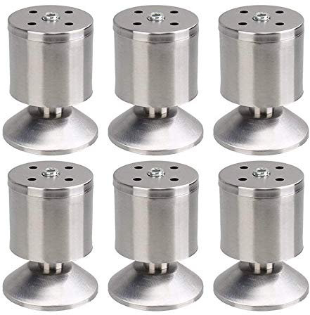 Bestgle möbelfüße sofafuß 6 stück runde sockelfuß Edelstahl schrankfüße 0-10mm höhenverstellbar für möbel Projekt 50mm*80mm Silber