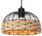 GIGGI Small Metal & Rope Light Shade, Retro Black Light Shade with Jute Rope Lamp Shades Ceiling, Rattan Lampshade, Pendant Lampshades for Ceiling Lights, Living Rooms, Kitchen, Bedroom, Hallways