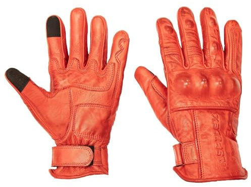 ASPIDEX Motorradhandschuhe für den Sommer, aus Leder, Vintage-Stil, für Café Race (XXXL)