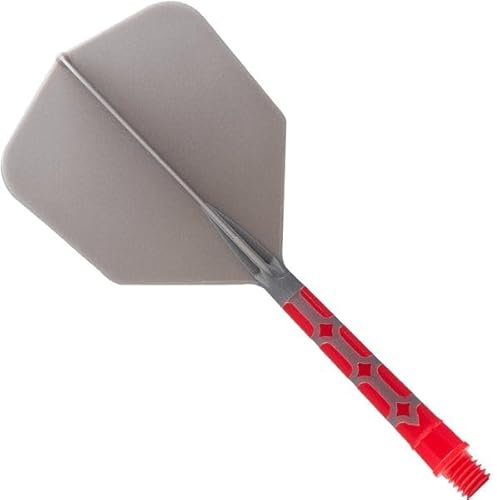 CUESOUL - ROST T19 Integrated Dart Flights - Big Wing - Grey Red - Dart Flights S
