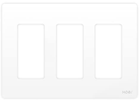 Wall Plates Kit, Electrical Light Switch Covers (3 Gang White)