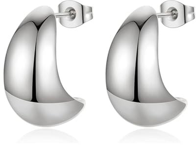 Artskin Ohrringe Dupes, Chunky Ohrringe für Frauen, Tearsdrop Lightweight Waterdrop Hollow Open Hoops, Hypoallergenic Silber Plated Ohrringe Modeschmuck für Frauen und Mädchen