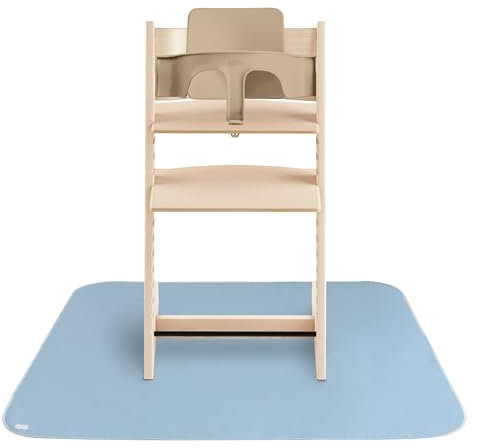 Mushie Spritzmatte Bodenschutzmatte für Baby | Wasserdichte & Maschinenwaschbare Matte für Hochstuhl | 108x108 cm | Leicht, Langlebig & BPA-frei Splat Mat | Perfekt für Essensbereich (Tradewinds)