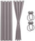 Cozyor Verdunklungsvorhänge Gardinen 2er Set mit Magnet-Raffhalter Thermogardine gegen Kälte 100% verdunkelnd, hellgrau Moonlight, Gardine mit Ösen, 175x135 cm
