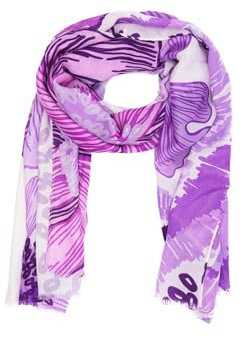 QUEEN HELENA Sciarpa Leggera Fantasia Foulard Morbido Colorato Casual Donna SC024-3 (Lilla)