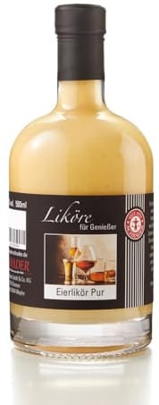 Schrader | Eierlikör Pur und Handgemacht | Likörspezialität aus einer kleinen Manufaktur | sahnig-cremig | 500ml