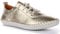 JUSTINREESS ENGLAND Lexi 2 Women's Leather Slip On Shoes, Ladies Soft Leather Plimsoles Sneakers and Cushion Leather Innersole in Gold Size 6