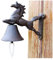 HEYDGBBZ Gusseisen Garten Retro-Torglocke Türklingel aus Gusseisen, galoppierende Pferde, nostalgischer Charme for Haus und Garten, Landhausstil, Rostbraun