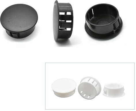 NOLDAR | Bouchons de Trou en Plastique. Cache Trous Meuble. Fonction esthétique et protectric. Couleur Noir. pour Trou de 10 mm de diamètre. (50 pièces)
