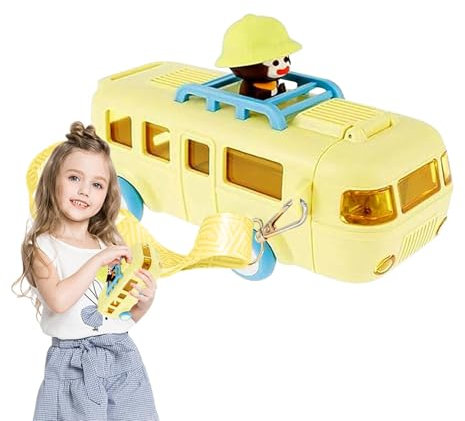 Bouteille d'eau de bus pour , bouteille d'eau de voiture - Bouteille d'eau portable pour en forme de bus | Pichets jouets d'eau anti-fuite, tasse d'eau en paille avec bandoulière amovible, bouteille d
