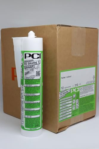 PCI Silcofug E 12 x 310 ml 22 Sandgrau Silicon Sanitärsilicon Bausilicon Silikon Bad Dusche Balkon Terrasse Wohnung Sika