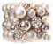 Sea Team Lot de 70 Boules de Noël en Plastique incassable avec ficelles - Décorations à Suspendre pour Sapin de Noël, fêtes, Mariage (Champagne, 30 mm-50 mm)