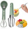 Coupe Pastèque,Yiyifor 2 PCS Trancheuse de Pastèque 3 en 1,Trancheuse à Pastèque,Trancheuse de Melon,Coupe-Pastèque en Acier Inoxydable,pour PastèQue Fruit Du Dragon Sculpture de Fruits,Garnir