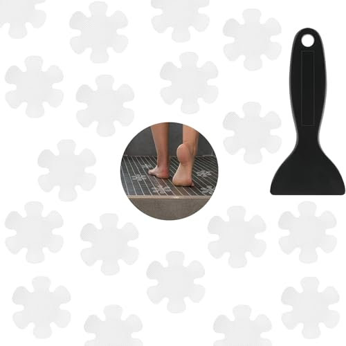 20 Pcs Non Slip Bath Stickers, Anti Slip Bath Mat Anti Slip Tape, Flower Shape Anti Slip Bathtub Strips, Non-Slip Strip Stickers Transparent Adhesive Shower Sticker, Bathtub Tray for Bath Shower