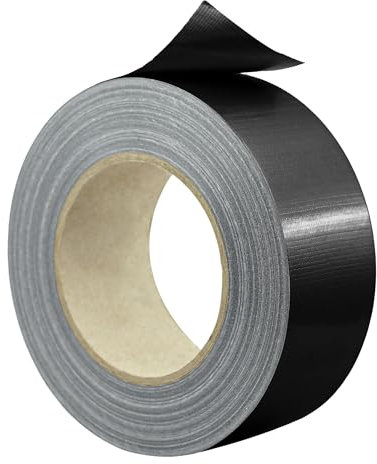 KLEBASTO Panzerband | Gewebeklebeband stark | Wasserfestes klebeband für Innen und außen | gewebeverstärktes Reparaturband zum Abdichten, Fixieren, Befestigen (1, Schwarz, 50mm x 50m)