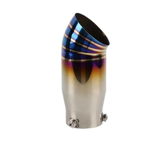 DZSQTUND Auspuffblenden Universelles Hinteres Auto-Auspuffrohr 64 Mm Schalldämpferspitze Edelstahl Verchromt Bruntblau Auto-Heck-Kehlenblende Auspuff Blende(Burnt Blue 76mm)