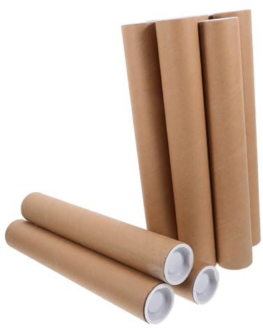 STOBOK 10 Stück Posterröhren aus Kraftvollem Papier mit 2 Kunststoffdeckeln Aufbewahrungs und Versandröhren für Kunstwerke und Poster in 1,5x30cm Größe