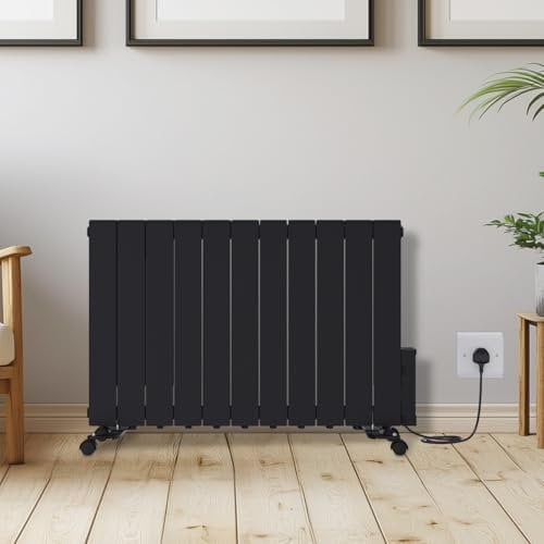 Warmehaus 2000W Electric Oil Filled Radiator 24/7 Day Timer and Thermostat Wall Mounted/Freestanding, Plug in Electric Heater Smart WiFi Low Energy Portable with Child Lock Black