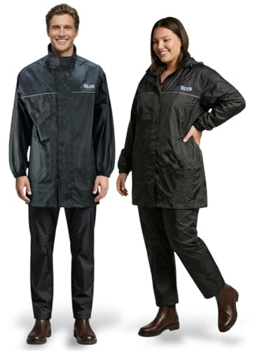 TLA RAIN Motorrad-Overall, wasserdicht, reflektierend, wasserdicht, 2-teilig, Unisex für Roller, Quad und Fahrrad (M)