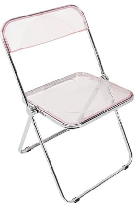 Chaise de salle à manger pliante en acrylique transparent avec dossier Style industriel Rose