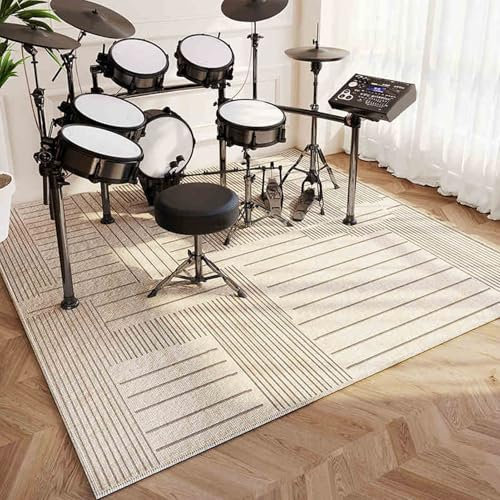 Schlagzeugteppich Schalldicht Drum Teppich rutschfest Trommelteppich Musikinstrumente Bodenmatte Professionelle Schlagzeug Teppich Elektronisches Jazz Schlagzeug Kit für Bass Snare Drum 180 x 150 cm