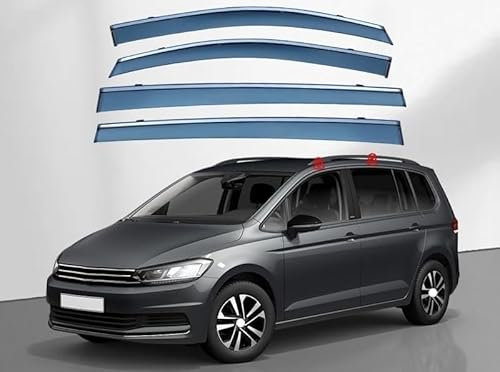 GAOGaoxin Auto Windabweiser Regenabweiser für Touran L MK2 5T 2016-2024, Integrierte Deflektoren Autofenster Regenschutz
