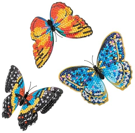 CRYSTAL ART® 3D Schmetterling Set mit 3 Dekorationen Kit Craft Buddy