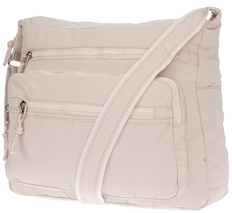Christian Wippermann große Damen Umhängetasche Tasche Schultertasche Shopper Nylon Beige