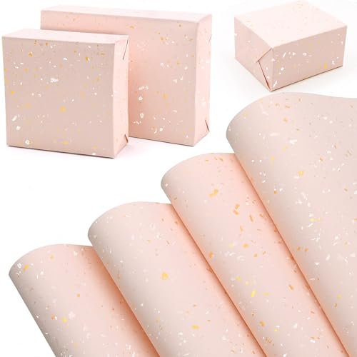 Pink Gold Wrapping Paper,4Pcs 52 * 76cm Wrapping Paper Large for Mother's Day Birthday Baby Shower Christmas Decoration