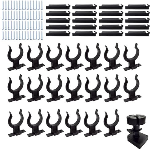20 Pezzi Clip per Base da Cucina, Clip Fissaggio Battiscopa, Ganci Battiscopa Clip per Zoccolo con 60 Viti, Base Cucina Confezione, per Fissare Gli Zoccoli Mobili Bassi, per Divani Tavoli Armadi, Nero