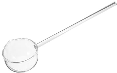 Punch Ladle Glass Spoon with Pour Spout Long Handle Design for Sauces Desserts Soups Temperature Resistant Clear Glass Serving Utensil for Home Cooking and Entertaining