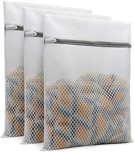 Mesh Laundry Bags for Delicates, Honeycomb Design, 3-Piece Set (50x60cm)