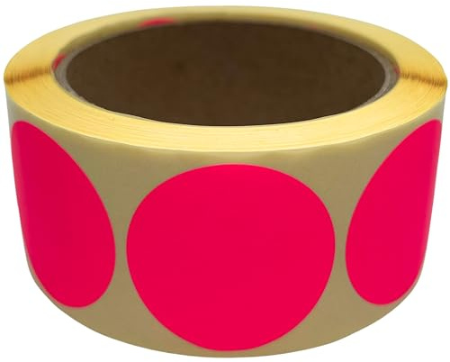 PaperXpert Markierungspunkte Pink/Leuchtend | 500 Stück auf Rolle | 40 mm Durchmesser | Selbstklebende Haftetiketten für Kennzeichnung | Leicht beschreibbar | Premium Markenqualität – Made in Germany