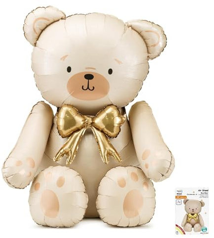 XXL Folienballon Teddybär, Luftballon Bär für Babyparty, Süßer Folienballon Baby Bär, Bären Geburtstagsdeko Junge Mädchen, für Bär Themenparty, Geburtstag, Fotografiezubehör