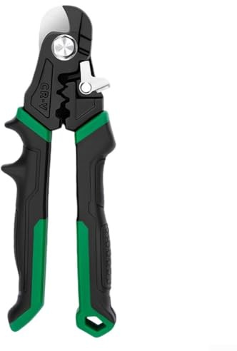 Cortadores de alambre de 7 pulgadas con cuchillas de acero al carbono endurecido para cortes limpios en cables de acero y cables eléctricos con cómodo agarre de goma y agujeros de crimpado de