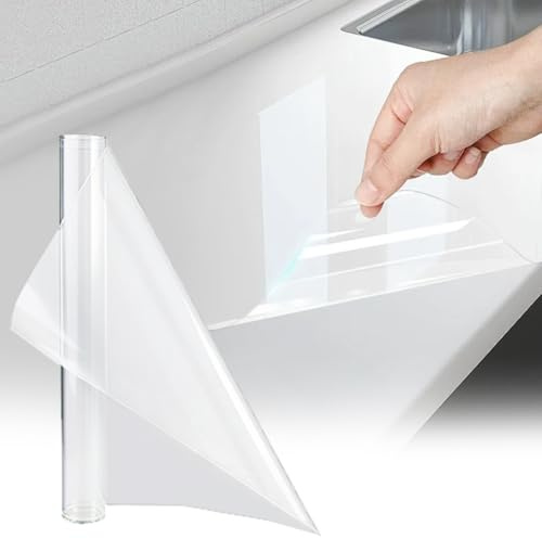 BXUUXA Elektrostatische Wandschutzfolie Transparent Spritzschutz Wand Selbstklebend & Rückstandslos Entfernbar Schutzfolie Wandfolie Tapetenschutzfolie Inkl. Abzieher für Wände Küche Möbel(40x 200cm)