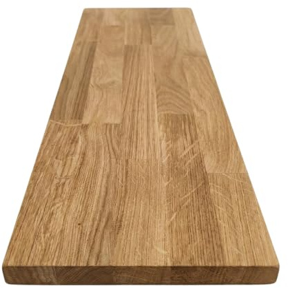 Aikas Art Heizungsregal Eiche Massiv – Ohne Bohren – Individuelle Länge 30-190 cm – Zum Aufstecken – Handgefertigte Ablage für Heizkörperverkleidung (Keine Halterung - Nur Brett, 60x20 cm)