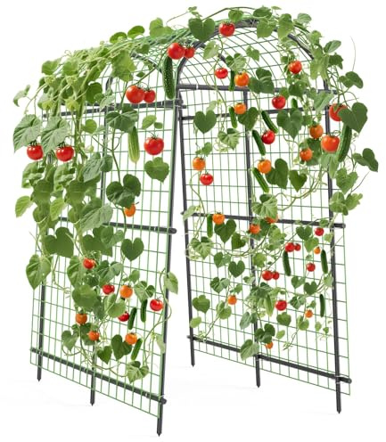 Garvee 230cm Tomatentopf, Metall Rankgitter Für Tomaten & Gurken, 183L X 115B X 230H cm Tomatentopf Mit Rankhilfe Für Gemüse, Obst, Blumen, Kletterpflanzen