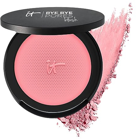 IT Cosmetics Bye Bye Pores Blush, Je Ne Sais Quoi Buildable Color - Diffuses The Look Of Pores & Imperfections - Hydrolyzed Collagen, Peptides & Antioxidants - 0.192 Oz Je Ne Sais Quoi (Brigh Pink)