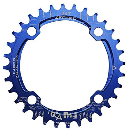 UPANBIKE Bike Schmal Breit Kettenblatt 104 BCD Runde Form Single Kettenblätter 36T(Blau)