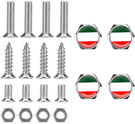 Tcare 1 Satz Autozubehör Italien Italienische Flagge Gewinde Kennzeichenrahmen Schrauben Universal Schrauben Für Universal Car Styling