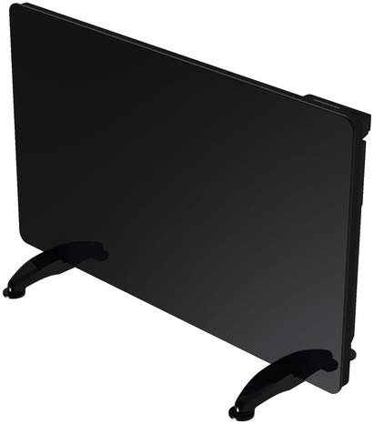 PANNEAU RAYONNANT MOBILE ELECTRIQUE EN VERRE NOIR 1500 W AVEC THERMOSTAT ELECTRONIQUE